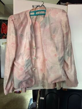 Vintage Ursula of Switzerland Pastel Pink Blazer with Mint Accents